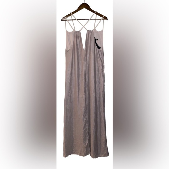 Krisa‎ X Revolve Strappy Linen Maxi Dress Women XS Slit Front Resort Beach NEW - Picture 1 of 5